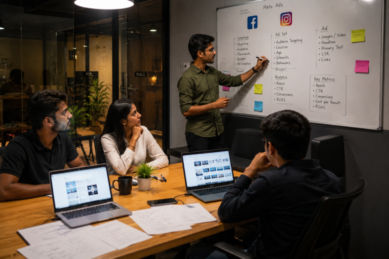 learning digital marketing through practical projects at Digital Discovery in Udaipur.