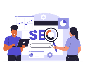 Professional SEO experts analyzing website rankings, keyword research, and search engine optimization strategies to improve online visibility in Udaipur.